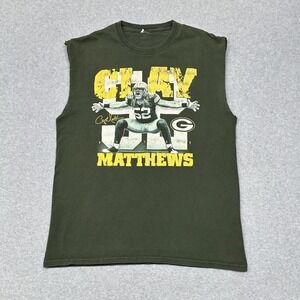 Green Bay Packers Shirt Mens Large NFL Football Clay Matthews Sleeveless Reebok